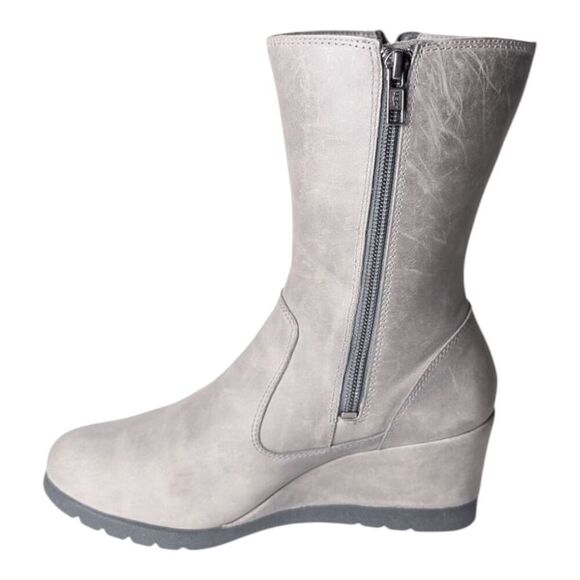 UGG Joely Charcoal Leather Wedge Boot Size 6 - Picture 6 of 8